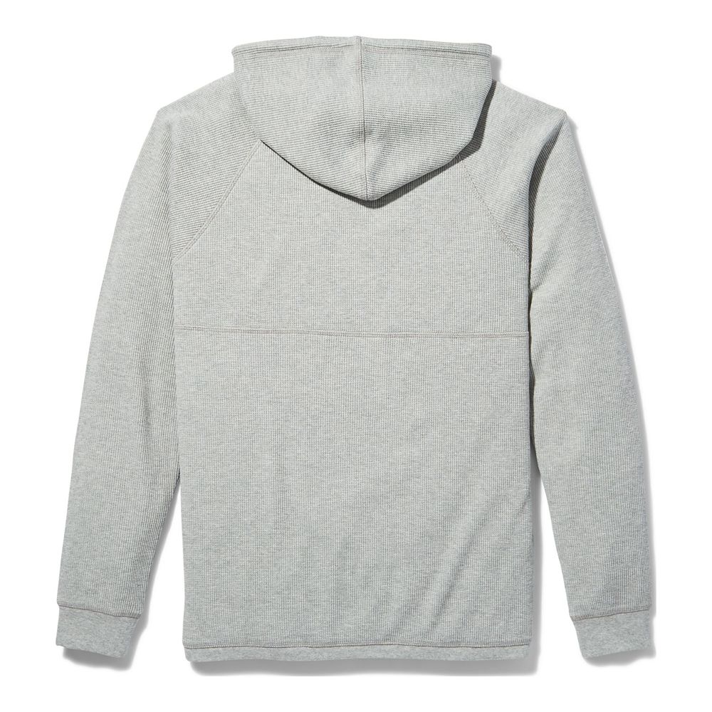 Timberland Mens Sweatshirts Wharf River Waffle-Knit Hoodie - Grey - India BV7425893